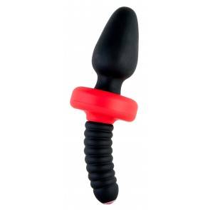 Анальная вибровтулка Black & Red by TOYFA для фистинга, влагостойкая, силикон, чёрная, 22 см, Ø 5,6 