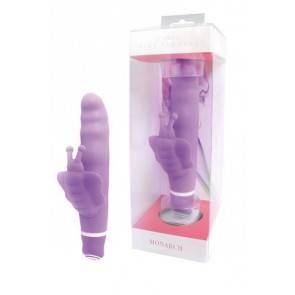 Вибратор с клиторальным стимулятором фиолетовый 8 см Vibe Therapy Monarch