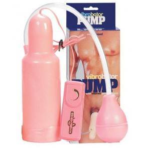 Помпа для пениса Dream Toys, вакуумная, механическая, с вибрацией, розовая, 13,5 см