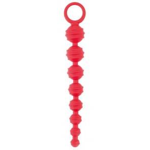Шарики-цепочка анальные 27,4 см силикон красные