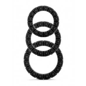 Набор эрекционных колец Silicone Love Wheel 3 sizes черный (3 шт.)
