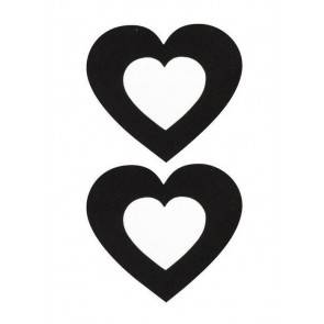 Украшение на соски Nipple Stickers в форме сердец черное
