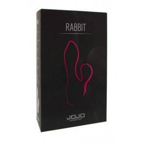 Вибратор с клиторальным стимулятором в форме кролика, силикон розовый JOJO Rabbit