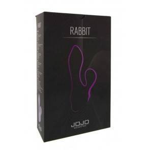 Вибратор с клиторальным стимулятором в форме кролика, силикон фиолетовый JOJO Rabbit