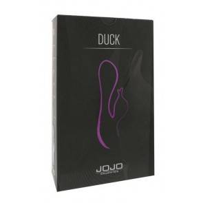 Вибратор с клиторальным стимулятором в форме утки, силикон фиолетовый JOJO Duck