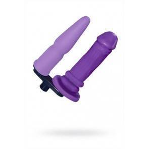 Сменная двойная насадка для секс машин, Diva, фаллос, TPR, фиолетовый, 16 см