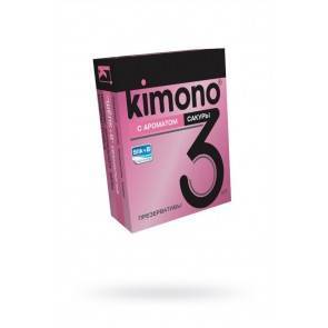 Презервативы КИМОНО с ароматом сакуры №3, 1 шт.