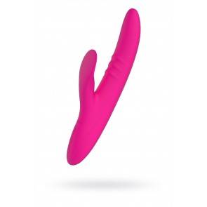 Вибратор с клиторальным стимулятором Nalone Peri, Силикон, Розовый, 23,3 см