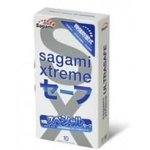 Презервативы SAGAMI Xtreme Ultrasafe 10шт. латексные с двойным количеством смазки