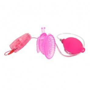 Помпа для вагины с вибрацией розовая Pleasure Pump- Butterfly Clitoral 54002-pinkHW