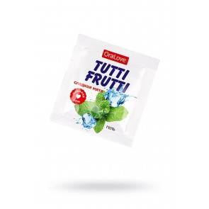 Съедобная гель-смазка TUTTI-FRUTTI для орального секса со вкусом сладкой мяты 4г по 20 шт в упаковке