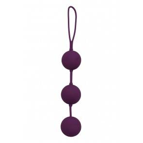 Вагинальные шарики Seven Creations силиконовые, фиолетовые, Ø3,5 см