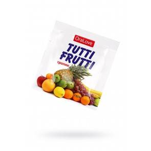 Съедобная гель-смазка TUTTI-FRUTTI для орального секса со вкусом экзотических фруктов ,4гр по 20 шт 