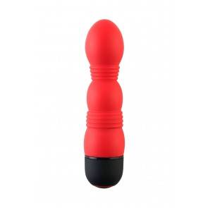Вибратор TOYFA Black&Red, 10 режимов вибрации, силиконовый, красный, 11,4 см