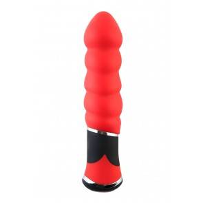 Вибратор TOYFA Black&Red, 10 режимов вибрации, силиконовый, красный, 11,4 см