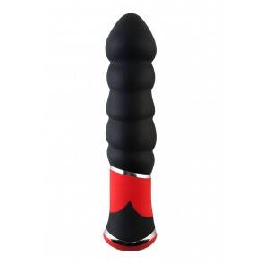 Вибратор TOYFA Black&Red, 10 режимов вибрации, силиконовый, черный, 11,4 см