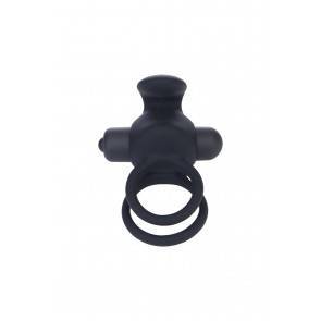 Эрекционное кольцо на пенис Lovetoy, 10 режимов вибрации, силикон, чёрное, Ø3,5 см