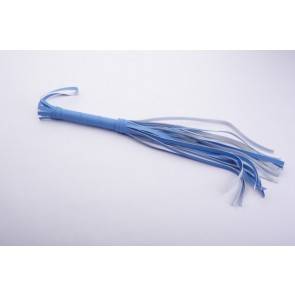 Плеть гладкая (флогер) голубая с жесткой рукоятью общей длиной 40 см 5018-5