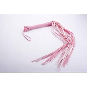 Плеть гладкая (флогер) розовая с жесткой рукоятью общей длиной 65 см 5017-4