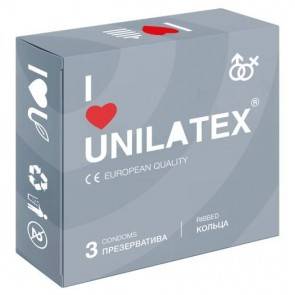 Презервативы Unilatex Ribbed 3 шт 3018Un