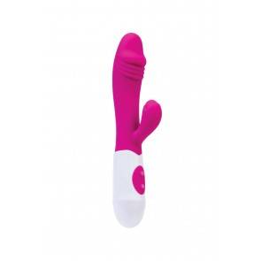 Вибратор с клиторальным стимулятором TOYFA A-Toys Area, Силикон, Розовый, 19,5 см