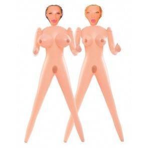 Куклы надувные - сестры Slutty Sisters, реалистичная вагина и анус, 2 шт