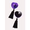 Пэстис Erolanta Lingerie Collection в форме сердец с кисточками фиолетово-черные Фиолетово-черный Erolanta Lingerie Collection
