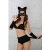 Костюм кошечки SoftLine Collection Catwoman (бюстгальтер, шортики, головной убор, маска и перчатки), Черный SoftLine Collection