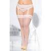 Чулки на кружевной резинке белые-XXXL Белый SoftLine Collection