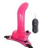 Страпон 10 Function Vibration 8" Harness Curved Dong pink 92010pinkHW Розовый Howells
