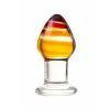 Анальная втулка Sexus Glass, стекло, прозрачная, 9 см, Ø 4 см Прозрачно-желтый Sexus Glass