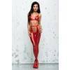Бюстгальтер, пояс, стринги и чулки Me Seduce Bond Me Eliane, красные, L/XL Красный Me Seduce