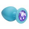 Анальная пробка со стразом Emotions Cutie Large Turquoise light purple crystal 4013-04Lola Голубой Lola Games Emotions