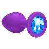 Анальная пробка со стразом Emotions Cutie Medium Purple light blue crystal 4012-05Lola Пурпурный Lola Games Emotions