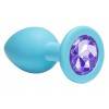 Анальная пробка со стразом Emotions Cutie Medium Turquoise light purple crystal 4012-04Lola Голубой Lola Games Emotions