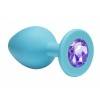 Анальная пробка со стразом Emotions Cutie Small Turquoise light purple crystal 4011-05Lola Голубой Lola Games Emotions