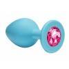 Анальная пробка со стразом Emotions Cutie Small Turquoise pink crystal 4011-06Lola Голубой Lola Games Emotions