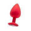 Анальная пробка со стразом OUCH! Extra Large Diamond Butt Plug Red SH-OU183RED Красный Shotsmedia
