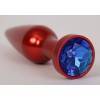 Анальная пробка 4sexdream металл 11,2х2,9см красная с синим стразом размер-L 47199-1-MM Красный 4sexdream