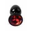 Анальный страз, TOYFA Metal, черный, с кристаллом цвета рубин, 7,2 см, Ø2,8 см, 50 г Черно-красный Metal by TOYFA