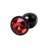 Анальный страз, TOYFA Metal, черный, с кристаллом цвета рубин, 7,2 см, Ø2,8 см, 50 г Черно-красный Metal by TOYFA