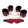 Кружевной набор TOYFA Marcus: красный наручники, оковы и маска Красно-черный Marcus by TOYFA