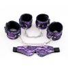 Кружевной набор TOYFA Marcus (наручники, оковы и маска), пурпурный Пурпурно-черный Marcus by TOYFA