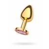 Красивая анальная пробка, маленькая, золотая.c рубиновым кристалом Золотистый Пикантные штучки