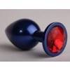 Анальная пробка 4sexdream металл синяя с красным стразом 7,6х2,8см 47415-2MM Синий 4sexdream