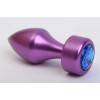 Анальная пробка 4sexdream металл фиолетовая с синим стразом 7,8х2,9см 47445-3MM Фиолетовый 4sexdream