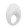 Эрекционное кольцо OVO закругленной стмулирующей формы с ультрасильной вибрацией, силиконовое, белое Белый OVO