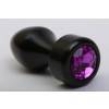 Анальная пробка 4sexdream металл черная с фиолетовым стразом 7,8х2,9см 47440-5MM Черный 4sexdream