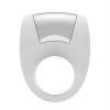 Эрекционное кольцо OVO с удобной кнопкой включения и сильной вибрацией, силиконовое, белое Бело-серебристый OVO