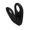 Эрекционное кольцо OVO двойное, инновационной формы с вибрацией, силиконовое, черное Черный OVO